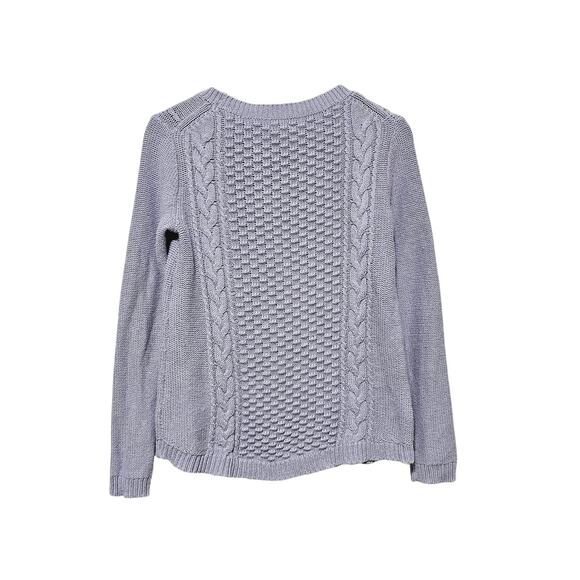 J. Crew Wool Blend Cable-Knit Sweater Womens Size S Lilac Preppy Cottage Casual - Picture 2 of 6